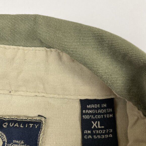 Wrangler Chambray Button Up Shirt Men’s XL Denim Long Sleeve Green Cotton - Picture 7 of 8